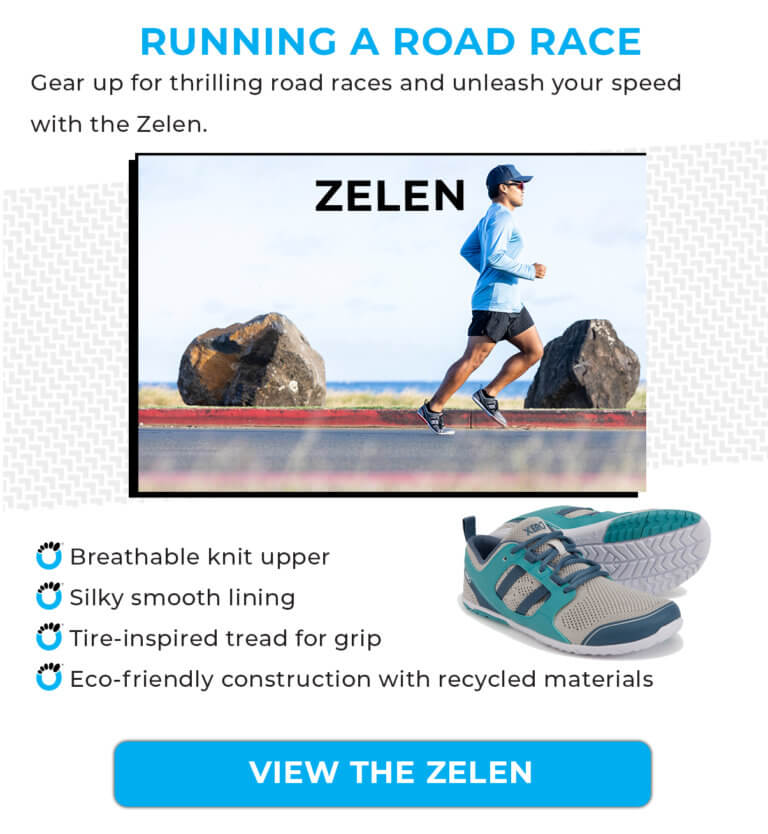 Running a Road Race Zelen Gear up for thrilling road races and unleash your speed with the Zelen. Breathable knit upper & silky smooth sock liner Tire-inspired tread for grip Eco-friendly construction with recycled materials