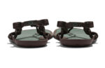 Aqua Cloud men's forest green and java brown sandals, back view