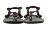 Aqua Cloud men's forest green and java brown sandals, front view