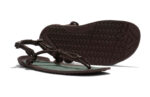 Aqua Cloud men's forest green and java brown sandals, angle and sole views