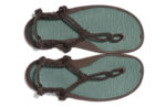 Aqua Cloud men's forest green and java brown sandals, top view