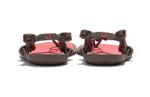Aqua Cloud women's morel brown and coral pink sandals, back view