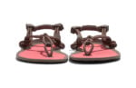Aqua Cloud women's morel brown and coral pink sandals, front view