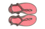 Aqua Cloud women's morel brown and coral pink sandals, top view