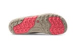Aqua X women's morel brown and coral pink water shoes, sole view