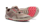 Aqua X women's morel brown and coral pink water shoes, angle and sole views