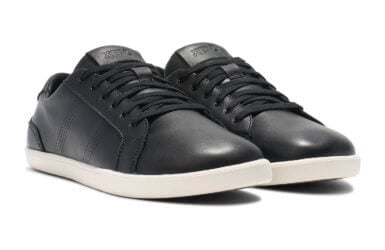 Dillon Leather men's black casual shoes, angle view