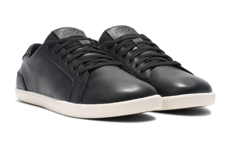 Dillon Leather men's black casual shoes, angle view