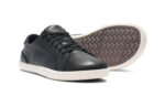 Dillon Leather women's black casual shoes, angle and sole views