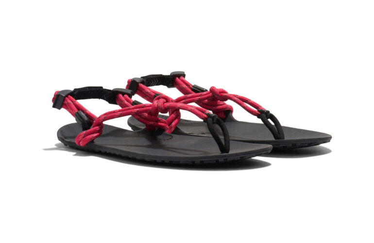 Genesis women's raspberry red sandals, angle view