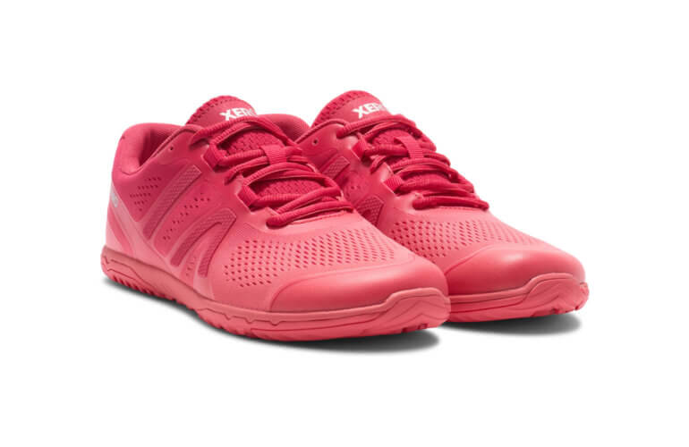 HFS II women's raspberry red athletic shoes, angle view