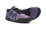 Mesa Trail II women&#039;s sage purple and silver trail running shoes, angle and sole views