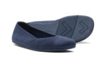 Phoenix Knit women's dark blue casual flats, angle and sole views