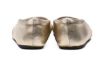 Phoenix Leather women's gold metallic dressy flats, back view
