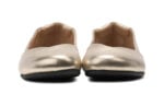 Phoenix Leather women's gold metallic dressy flats, front view