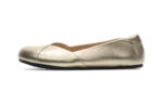Phoenix Leather women's gold metallic dressy flats, side view