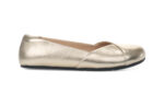 Phoenix Leather women's gold metallic dressy flats, side view