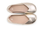 Phoenix Leather women's gold metallic dressy flats, top view