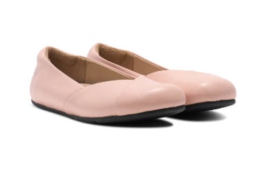 Phoenix Leather women's pink sand dressy flats, angle view