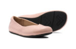 Phoenix Leather women's pink sand dressy flats, angle and sole views