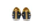 Prio youth navy blue and yellow athletic shoes, back view