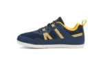 Prio youth navy blue and yellow athletic shoes, side view