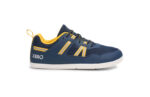 Prio youth navy blue and yellow athletic shoes, side view
