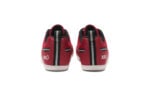 Prio youth red and black athletic shoes, back view