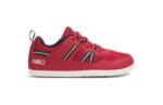 Prio youth red and black athletic shoes, side view