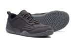 360 men's dark gray workout shoes, angle and sole views