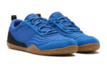360 men's blue and black workout shoes, angle view