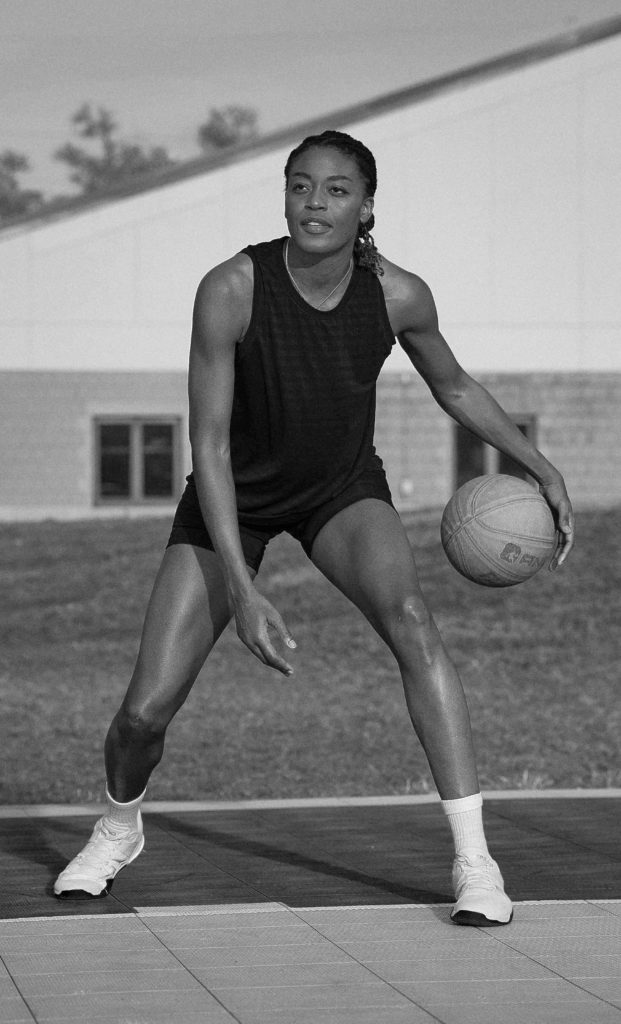 Temi Fagbenle warming up in the X1 Low basketball shoe