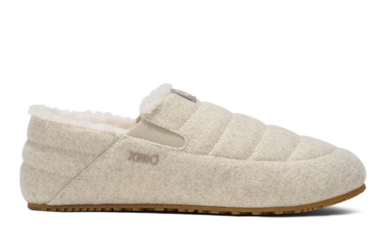 Pagosa Cozy women's marled cream and tan casual slip-on slipper shoe with tan sole right side view