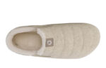 Pagosa Cozy women's marled cream and tan casual slip-on slipper shoe with tan sole top side view