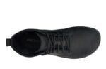 Denver II men’s black leather ankle boot, with black sole and lace-up front, top view